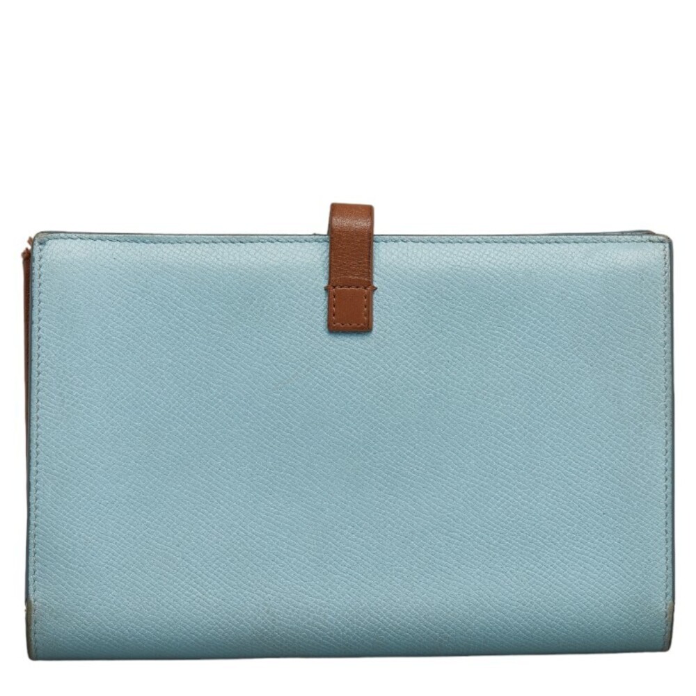 Celine Multi Function Bifold Wallet Blue Brown Le… - image 3